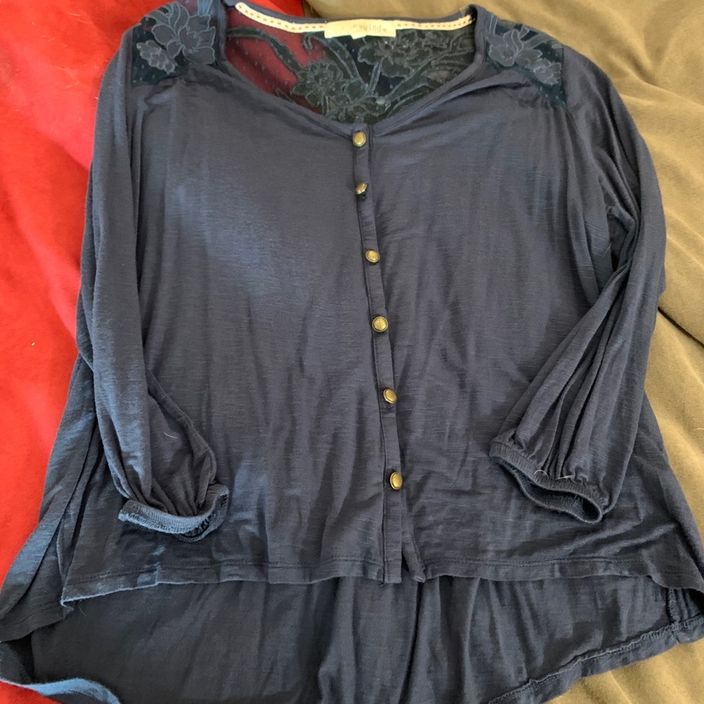 Blue lace blouse